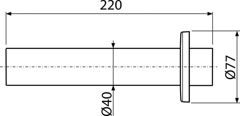 P046 - Rohr mit Rosette DN40