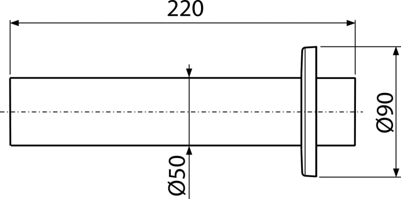 P047 - Rohr mit Rosette DN50